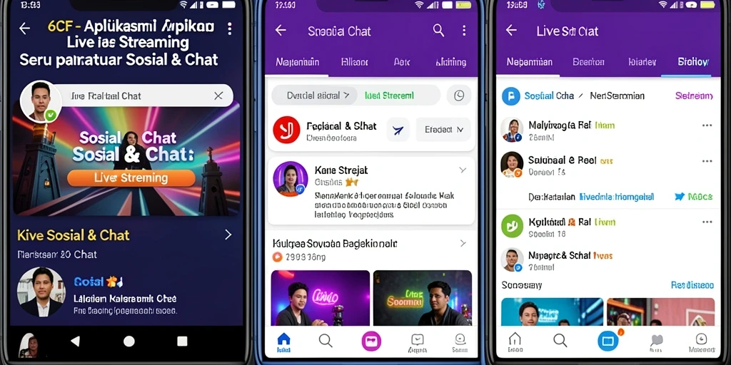 Tampilan antarmuka menarik dan intuitif dari aplikasi Live Streaming 6CF.