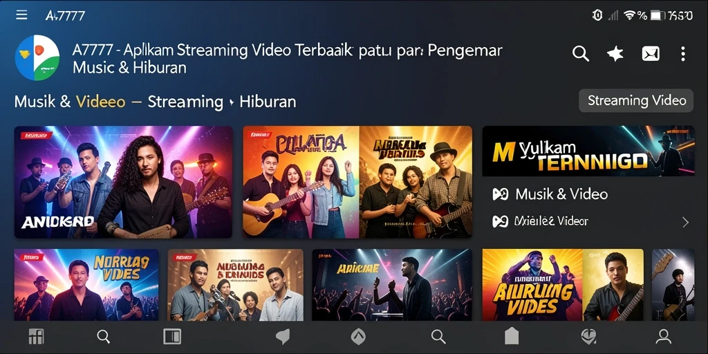 Tampilan antarmuka A7777 yang user-friendly untuk Streaming Video.