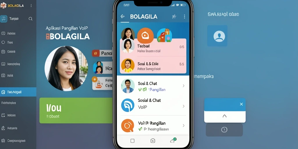 Antarmuka aplikasi BOLAGILA yang mendukung VoIP Panggilan.