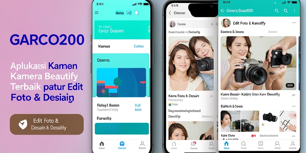 Antarmuka user-friendly GARCO200 untuk edit foto Kamera Beautify.