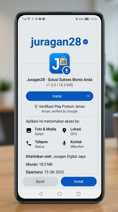 Tampilan halaman APK juragan28